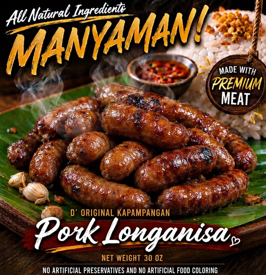 Premium Kapampangan-style pork longanisa